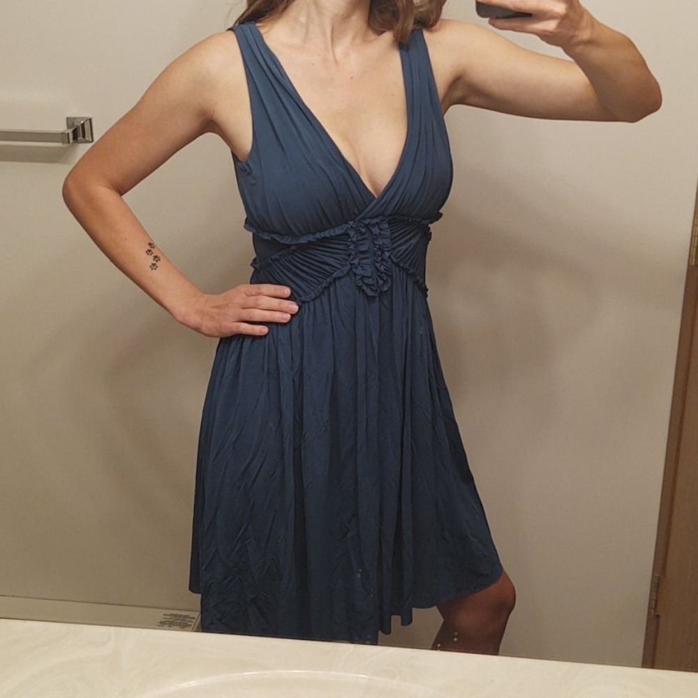 Blue satin dress by BCBGMAXAZRIA, size small